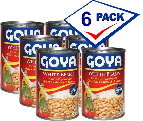 Goya white beans in sauce 15 oz. Pack of 6.
